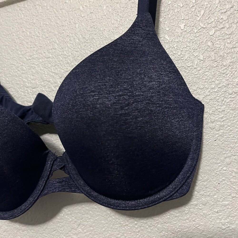 Victoria's Secret Perfect Shape Bra Women 32D Blue Full Coverage T-Shirt Push Up - Picture 3 of 6